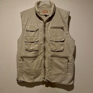 Safari Vest Utility Outdoor Travel Fishing‎ Photography Khaki Sleeveless